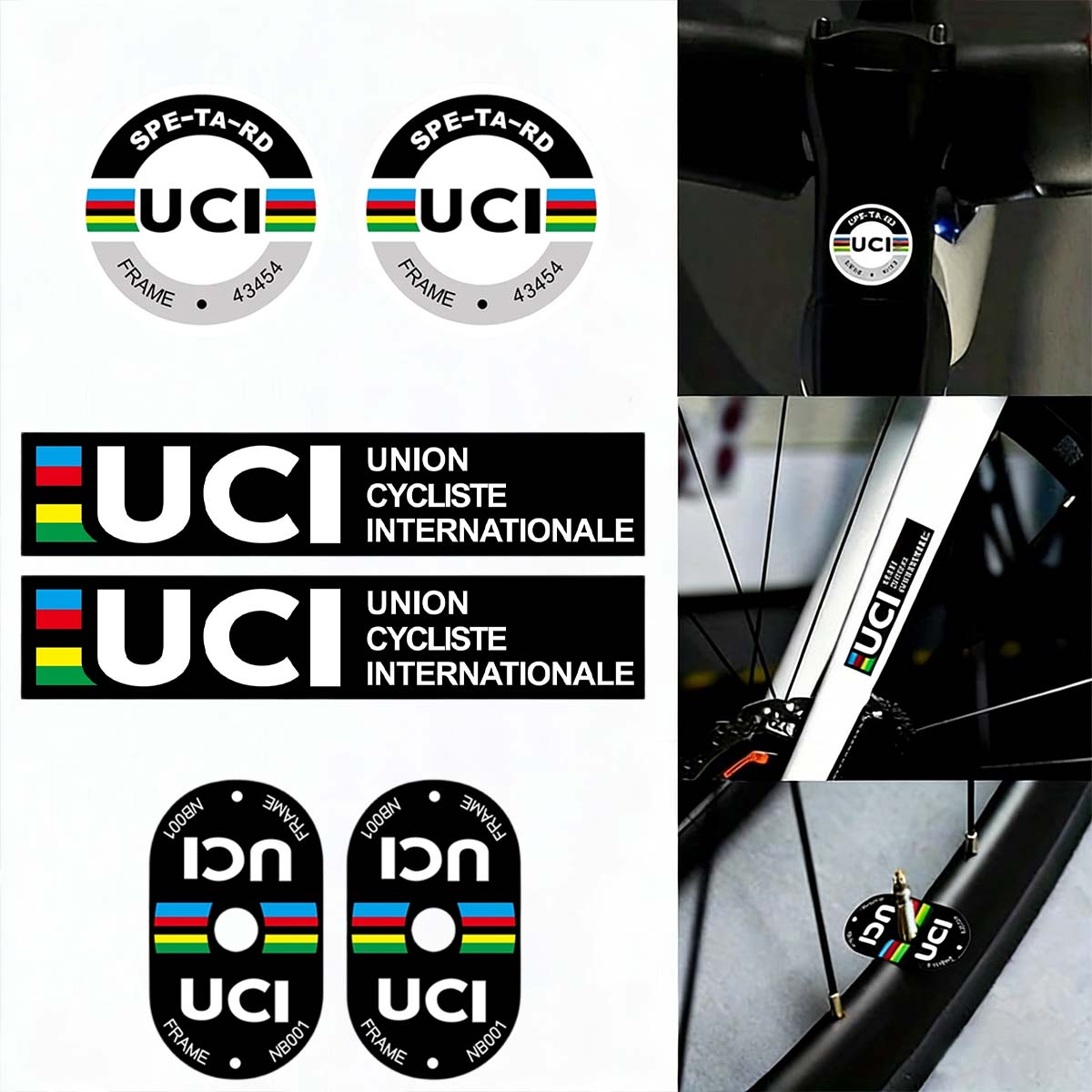 Cycling Gear Sale - UCI Fietsframe Stickers Duurzaam Vinyl Zelfklevende