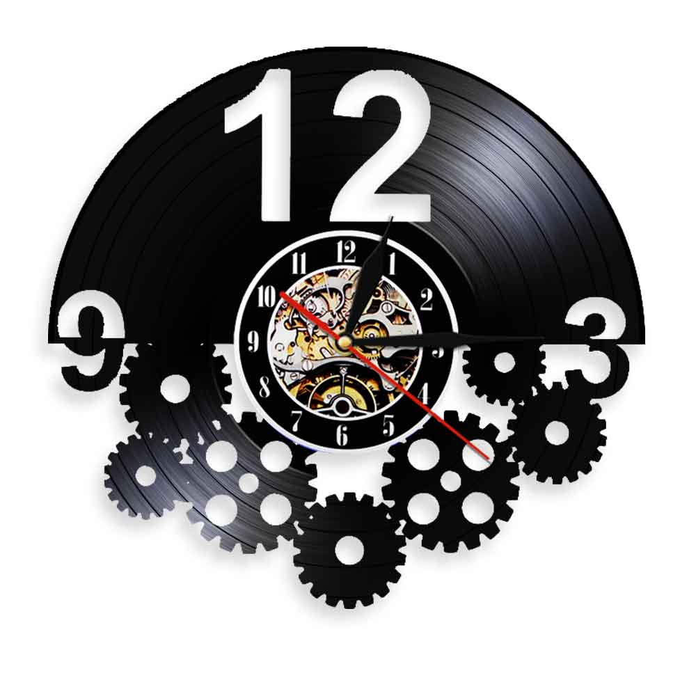 Cycling Gear Gifts - Versnellingen en tandwielen Vinyl Record Wandklok