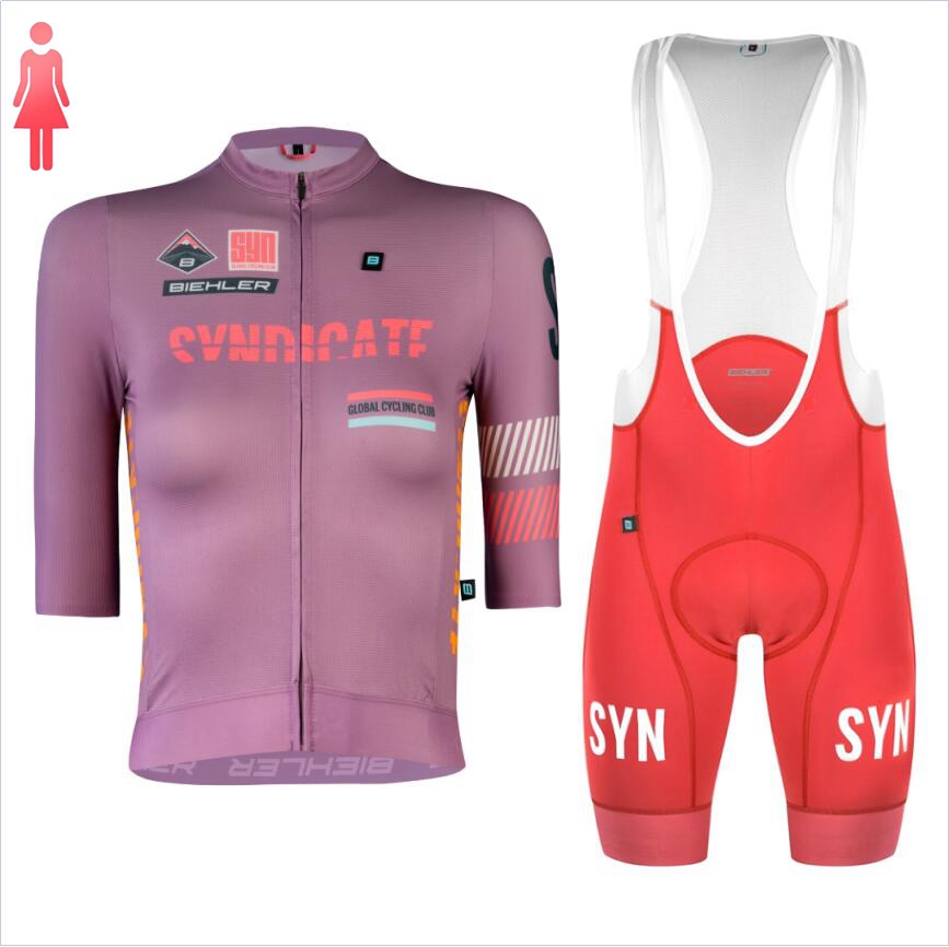 Cycling Gear Women Sale - Syn Paarse Trui Met Korte Mouwen