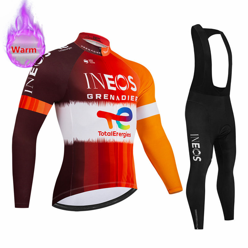 Cycling Bib Shorts - Ineos Team Winter Lange Mouw Thermische
