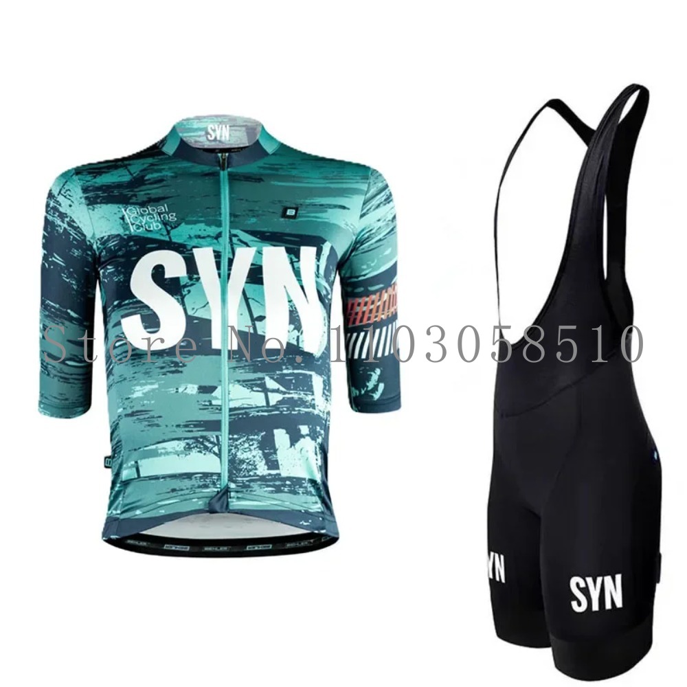 Cycling Bib Shorts - SYN Jersey Heren Fietsbroek met Sponskussen
