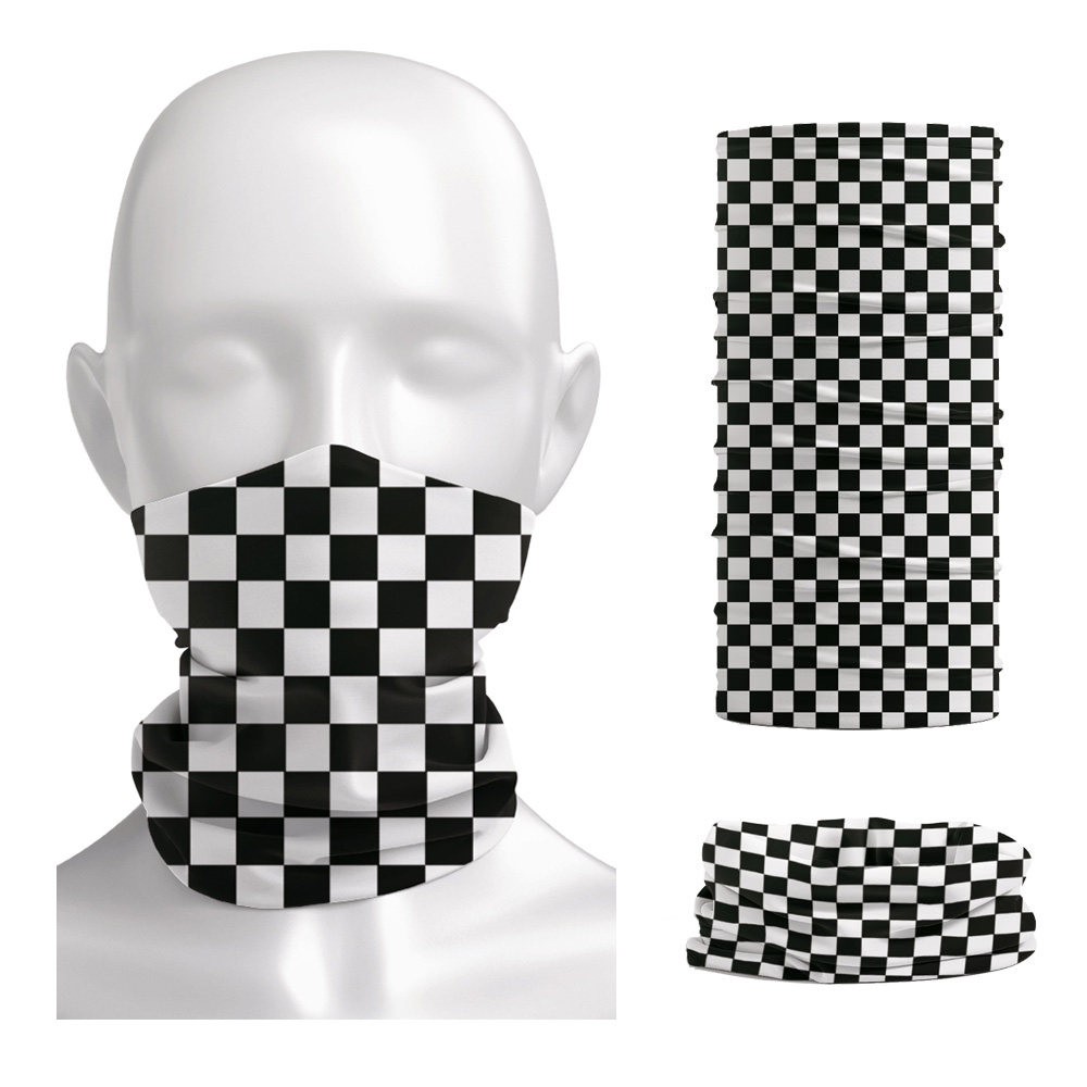 Cycling Gears - Geblokte Ska Bedrukte Hoofdband Hals Warmer