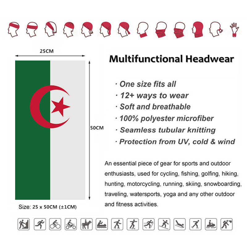 Algeria Vlag Bedrukt Bandana H - Cycling Gears recensie en prijs